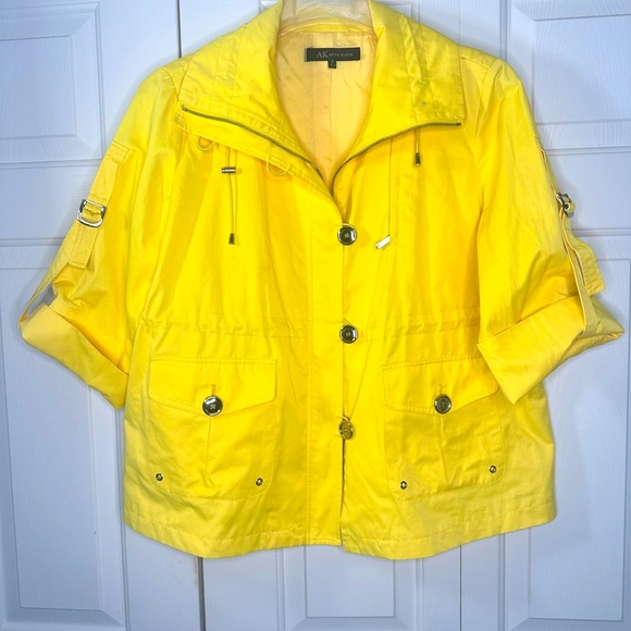 Anne Klein lightweight Yellow Spring Rain Coat Jacket Size 1X - Picture 1 of 12
